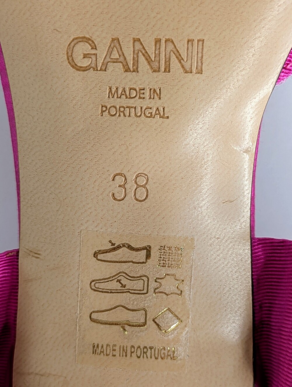 Ganni Bow Ankle Tie Heels 38 Hot Pink Open Toe Strappy Kitten Heel Party 7.5-8 - Picture 4 of 16